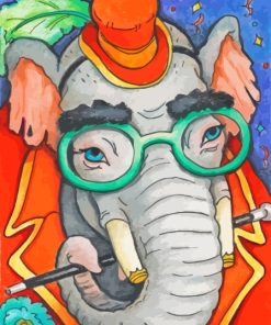 Elephant In Glasses Paint By Number