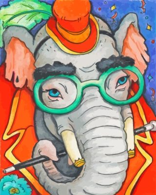 Elephant In Glasses Paint By Number