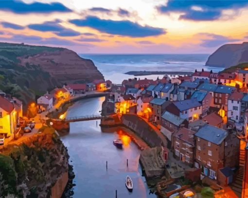 England Staithes Village Paint By Number