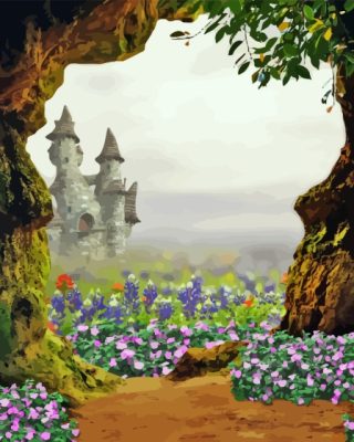 Fantasy Forest Castle Paint By Number