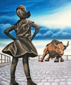 Fearless Girl And Bull Paint By Number