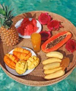 Floating Fruits In Pool Paint By Number