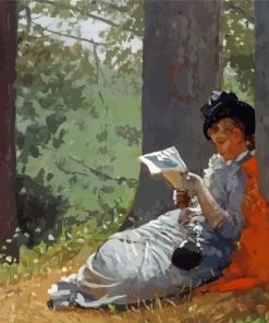 Girl Reading Under Oak Tree By Winslow Homer Paint By Number