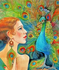 Girl With Peacock Paint By Number