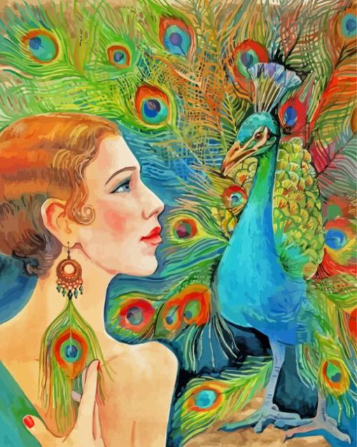 Girl With Peacock Paint By Number