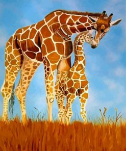 Giraffe Mom And Daughter Paint By Numbers