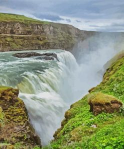 Gullfoss Falls Landscape Paint By Numbers