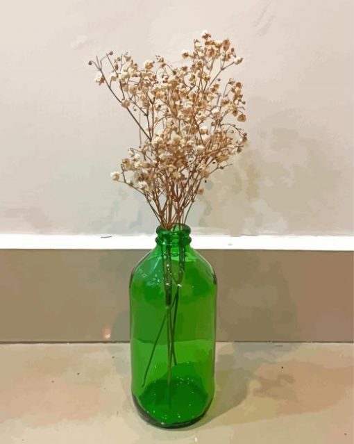 Gypsophila In Glass Vase Paint By Numbers