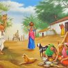 Indian Village Scene Paint By Numbers