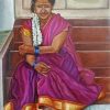 Indian Woman On Stairs Paint By Numbers