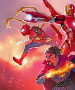 Iron Man And Spiderman Paint By Numbers