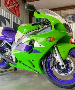 Green And Purple Kawasaki Ninja ZX 7R Paint By Numbers