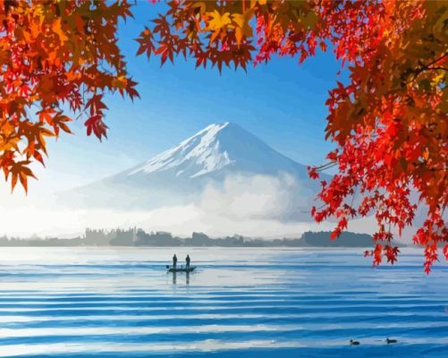 Lake Kawaguchi Japan Paint By Number