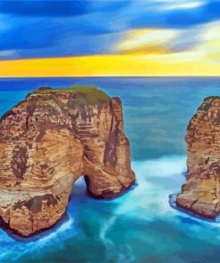 Lebanon Raouche Rocks Paint By Numbers