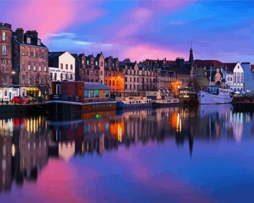 Leith Edinburgh At Sunset Paint By Number