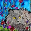 Long Hair Grey Cat Paint By Number