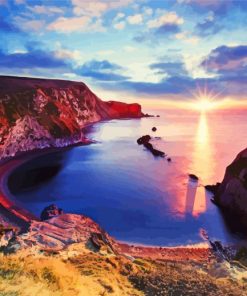 Sunrise At Lulworth Cove Paint By Number