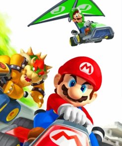 Mario Kart Video Game Paint By Number