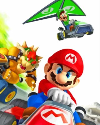 Mario Kart Video Game Paint By Number