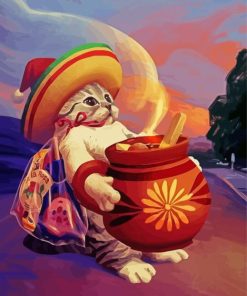 Mexican Cat Paint By Numbers