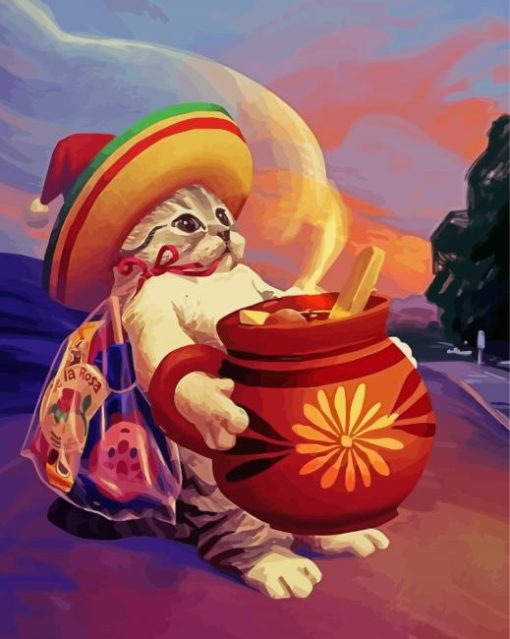 Mexican Cat Paint By Numbers