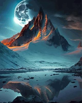 Moonlight Erebor Mountain Paint By Numbers