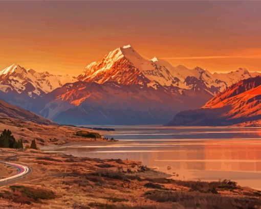 Mount Cook New Zealand Paint By Numbers