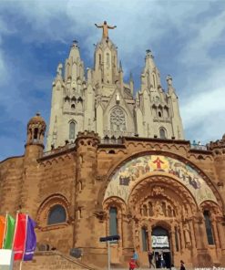 Mount Tibidabo Hill Church Paint By Number