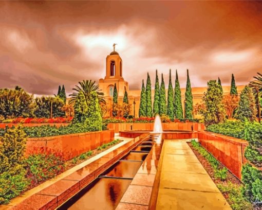 Newport Beach Temple Painting By Number