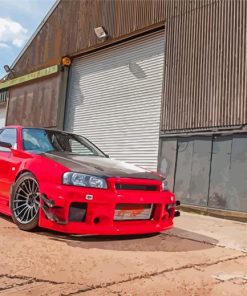 Red Nissan Gtr R34 Paint By Number