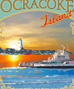 North Carolina Ocracoke Poster Paint By Numbers