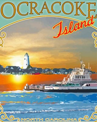 North Carolina Ocracoke Poster Paint By Numbers