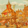 Old England Houses Art Paint By Numbers