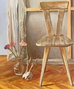 Old Chairs With Skull And Flowers Vase Paint By Number