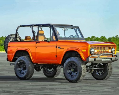 Orange Ford Bronco Car Paint By Numbers