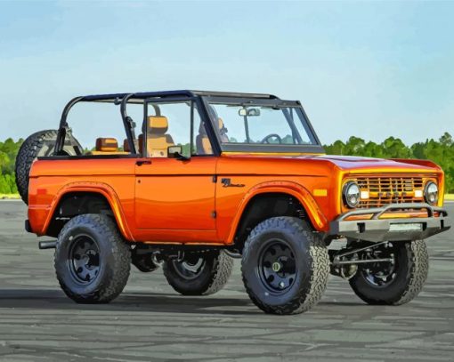 Orange Ford Bronco Car Paint By Numbers