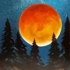 Orange Moon Silhouette Paint By Number