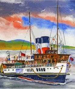 PS Waverley Ship At Sunset Paint By Number