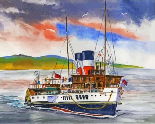 PS Waverley Ship At Sunset Paint By Number