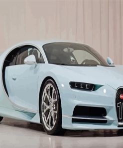 Pastel Blue Sport Car Paint By Number