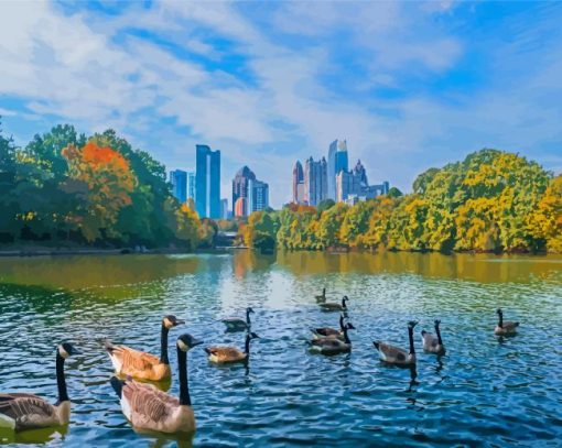 Piedmont Park Atlanta Paint By Number