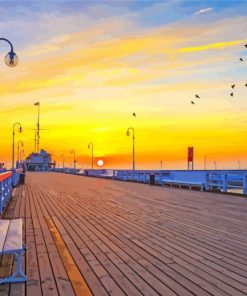 Pier In Sopot At Sunset Paint By Numbers