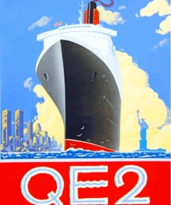 Qe2 Ship Poster Painting By Number