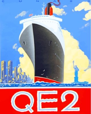 Qe2 Ship Poster Painting By Number