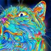 Rainbow Psychedelic Cat Paint By Numbers