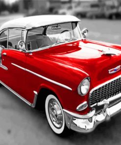 Red 1955 Chevy Paint By Numbers