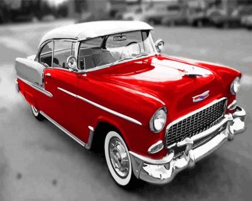 Red 1955 Chevy Paint By Numbers