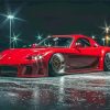 Red Mazda Rx7 At Night Paint By Numbers