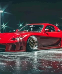 Red Mazda Rx7 At Night Paint By Numbers