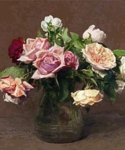 Vintage Rose La France Paint By Number